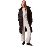 Calvin Klein Women’s Essential Mid Weight Long Puffer Jacket with Hood, Black (Black), L