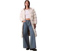Calvin Klein Women’s Essential Mid Weight Long Puffer Jacket with Hood, Off-White (Jet Stream), S
