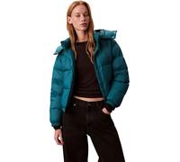 Calvin Klein Women’s Essential Mid Weight Puffer Jacket with Hood, Green (Maya Blue), XL