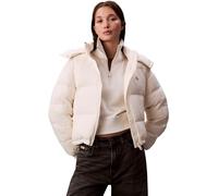 Calvin Klein Women’s Essential Mid Weight Puffer Jacket with Hood, Off-White (Jet Stream), XL