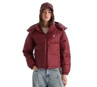 Calvin Klein Women’s Essential Mid Weight Puffer Jacket with Hood, Red (Tawny Port), XS