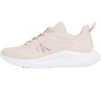 Calvin Klein Women’s EVA Low Top Lace Mix Runner Trainers Without Laces, Pink (Whisper Pink/Bright White), 6