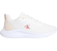 Calvin Klein Women’s EVA Mix Mesh Logo Runner Trainers, Off-White (Bright White/Pink/Turtledove), 4