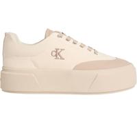 Calvin Klein Women’s Flatform Trainers Lace-up Canvas Toe Cap with Platform, Beige (Oatmeal/Nomad), 7