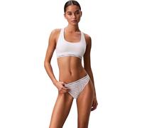 Calvin Klein Women’s High Leg Lace Thong, White (White), XS