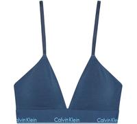 Calvin Klein Women’s Lightly Lined Triangle Bra with Logo Band, Blue (Dark Denim), M