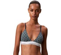 Calvin Klein Women’s Lightly Lined Triangle Bra with Logo Band, Green (Bijou Modern Emblem Outline+Stratif), M