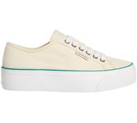 Calvin Klein Women’s Logo Tag Platform Vulcanised Trainers, Yellow (Sweet Corn/Wild Green), 7