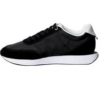 Calvin Klein Women’s Low Top Retro Lace-up Runner Trainers, Black (Black/Bright White), 5