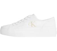 Calvin Klein Women’s Low Top Vulcanised Flatform Trainers, White (Triple Bright White), 3