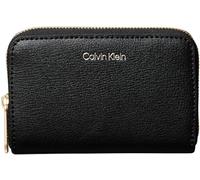 Calvin Klein Women’s Medium Foil Logo Zip Around Purse, Black (Black/Toasted Coconut), One Size