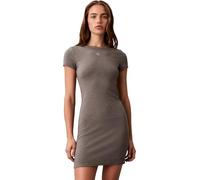 Calvin Klein Women’s Mini T-Shirt Dress with Round Neck, Black (Med Gray Heather), S