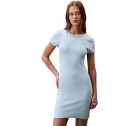 Calvin Klein Women’s Mini T-Shirt Dress with Round Neck, Blue (Cool Blue), S
