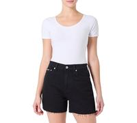Calvin Klein Women’s Mom Fit Denim Shorts, Black (Denim Black), 27W