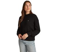 Calvin Klein Women’s Monogram Embroidered Cotton Crew Neck Jumper, Black (Ck Black), XXS