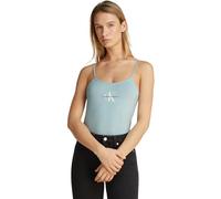 Calvin Klein Women’s Monologo Slim Fit Strappy Tank Top, Turquoise (Cloud Blue), XXS