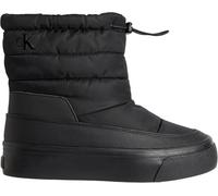 Calvin Klein Women’s Nylon Mix Flatform Ankle Snow Boots, Black (Triple Black), 3
