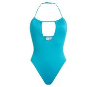 Calvin Klein Women’s Plunge Swimsuit with Crinkle Texture, Blue (Adriatic Blue), M