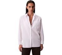 Calvin Klein Women’s Poplin Relaxed Oversized Shirt, White (Brilliant White), M