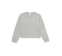 Calvin Klein Logo Crewneck Lounge Sweatshirt - Grey, Grey, Size L, Women Grey