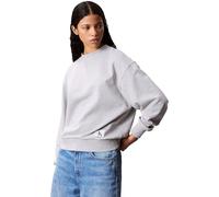 Calvin Klein Women’s Round Neck Badge Logo Terry Sweatshirt, Grey (Heroic Grey Heather), 2XS