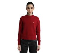Calvin Klein Women’s Round Neck Embroidered Badge Jumper, Red (Red Currant), M