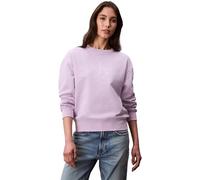 Calvin Klein Women’s Round Neck Monologo French Terry Sweatshirt, Purple (Lavender Blush), L