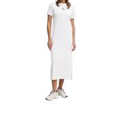 Calvin Klein Women’s Round Neck Monologo Long Rib T-Shirt Dress, White (Brilliant White), L