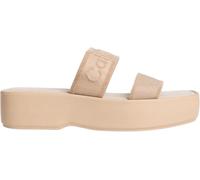Calvin Klein Women’s Sandals Flatform Webbing with Straps, Beige (Nomad), 8