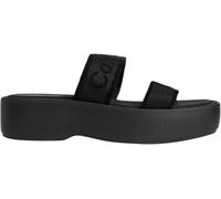 Calvin Klein Women’s Sandals Flatform Webbing with Straps, Black (Triple Black), 7