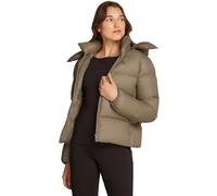 Calvin Klein Women’s Short Down Puffer Jacket with Hood, Beige (Brindle), M