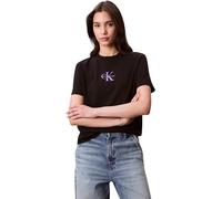 Calvin Klein Women’s Short Sleeve Classic Logo Cotton T-Shirt, Black (Black), L