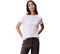Calvin Klein Women’s Short Sleeve Classic Logo Cotton T-Shirt, White (Brilliant White), XL