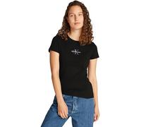 Calvin Klein Women’s Short Sleeve Gradient Monologo Slim Fit T-Shirt, Black (Ck Black), XS