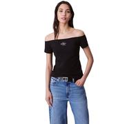 Calvin Klein Women’s Short Sleeve Off Shoulder T-Shirts, Black (Black), L