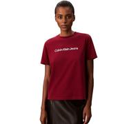 Calvin Klein Women’s Short Sleeve Regular Fit Classic Logo T-Shirt, Red (Magenta Jewel), S