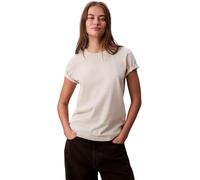 Calvin Klein Women’s Short Sleeve Round Neck Archive Jersey T-Shirt, Beige (Vanila Heather), S