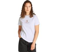 Calvin Klein Women’s Short Sleeve Shadow Graphic Regular Fit T-Shirt, White (Brilliant White), XXS