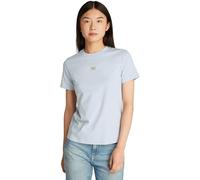 Calvin Klein Women’s Short Sleeve Woven Label Regular Fit Cotton T-Shirt, Blue (Niagara Mist), S
