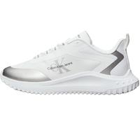 Calvin Klein Women’s Sporty EVA Mix Low Top Lace-Up Runner Trainers, White (Bright White/Silver), 3