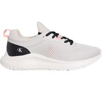 Calvin Klein Women’s Sporty EVA Sock Tech Mix Logo Runner Trainers, Grey (Moonstruck/Creamy White/Orange), 5