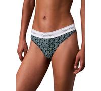 Calvin Klein Women’s Stretch Thong, Green (Bijou Modern Emblem Outline+Stratif), S