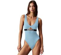 Calvin Klein Women’s Swimsuit with Cut Out, Blue (Skim Blue), M