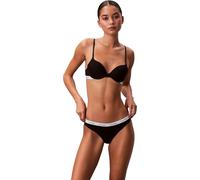 Calvin Klein Women’s Thong with Logo Waistband, Black (Black), L