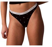 Calvin Klein Women’s Thong with Logo Waistband, Black (Seeing Stars Black), S