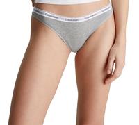Calvin Klein Womens Calvin Klein Modern Logo Low-Rise Stretch-Cotton Thong Grey Heather M