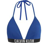 Calvin Klein Women’s Triangle Bikini Top with Removable Padding, Blue (Patch of Blue), L