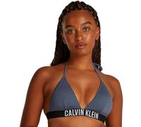 Calvin Klein Women’s Triangle Halterneck Bikini Top, Blue (Grisaille), 1XL