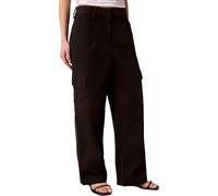 Calvin Klein Women’s Trousers Cotton Ewaist Cargo Pants with Elasticated Waistband, Black (Black), XL