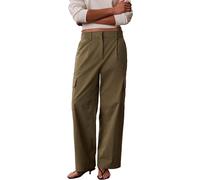 Calvin Klein Women’s Trousers Cotton Ewaist Cargo Pants with Elasticated Waistband, Green (Deep Lichen Green), XS